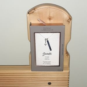 Believe by Brilliance "anchor" fine silver plated Genuine stone necklace New!